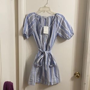 Free Assembly / Size XS / Blue and White striped dress